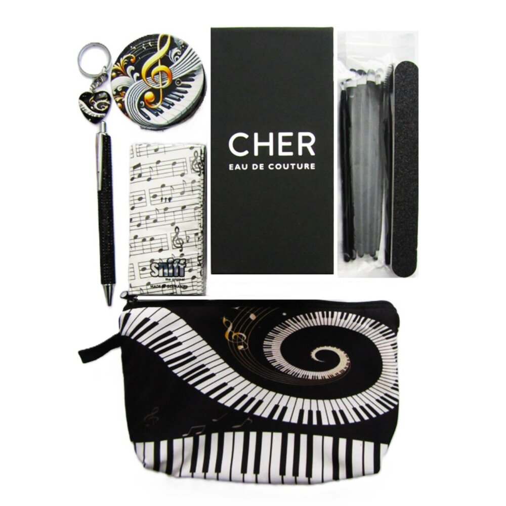 Cosmetic Bag Set Music Note Set with CHER Scent NEW